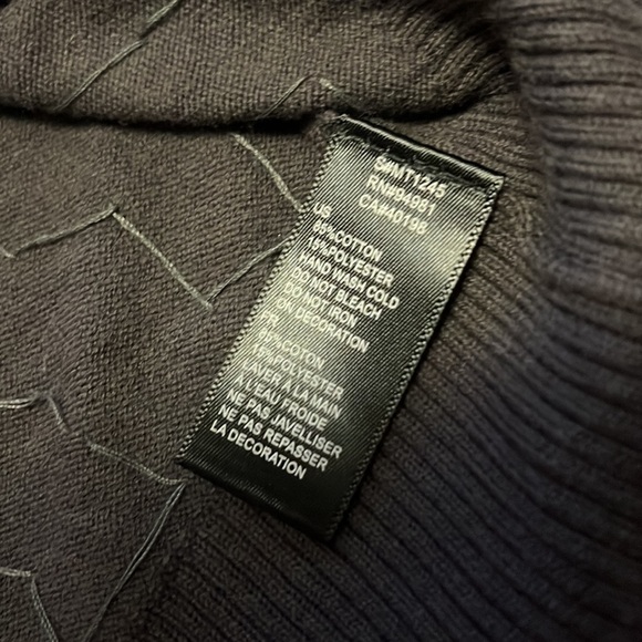 Charcoal gray soft short cardigan sweater with sequins and beads, small - Picture 11 of 12